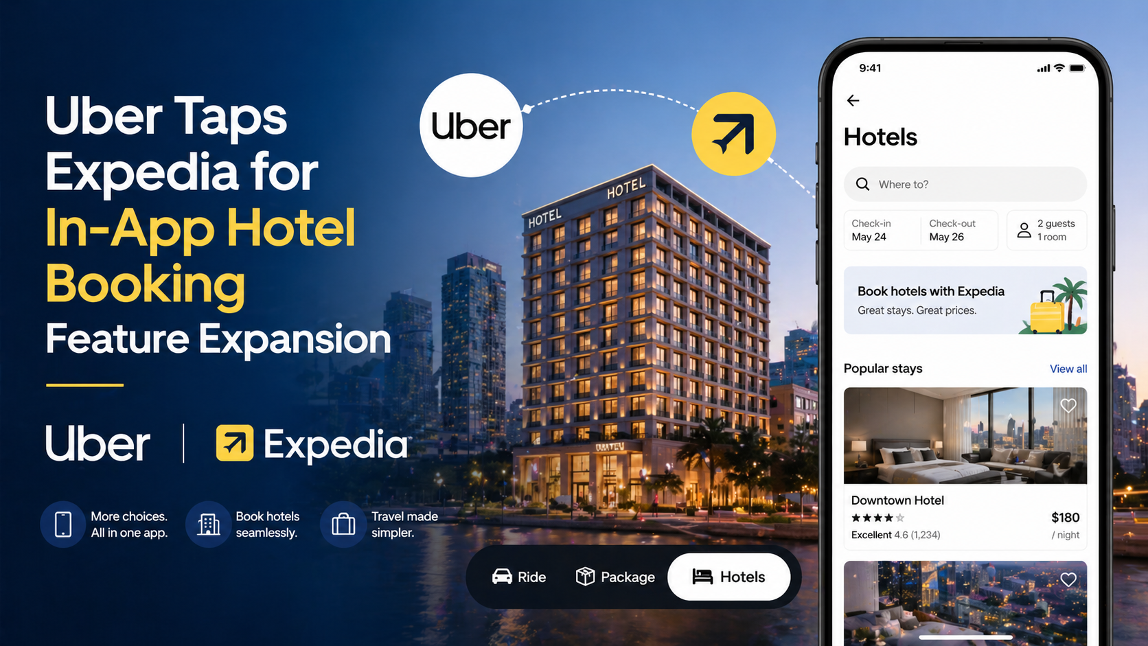 Uber Taps Expedia for In-App Hotel Booking Feature Expansion