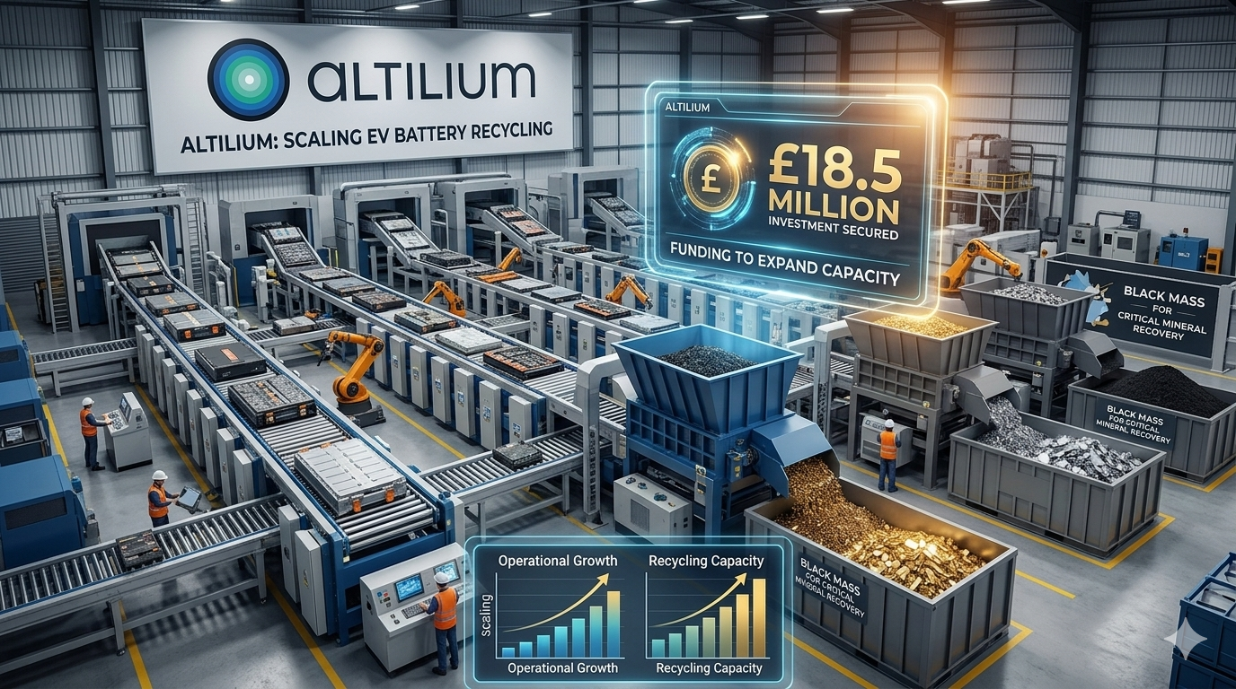 Altilium Secures £18.5m to Scale UK EV Battery Recycling