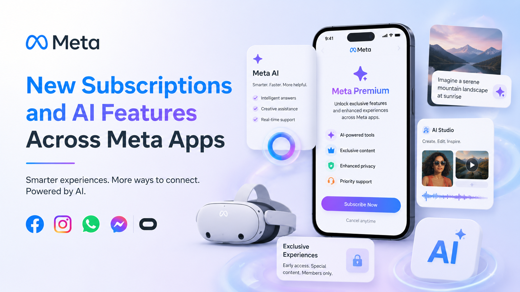 Meta Introduces New Subscriptions and AI Features Across Its Apps