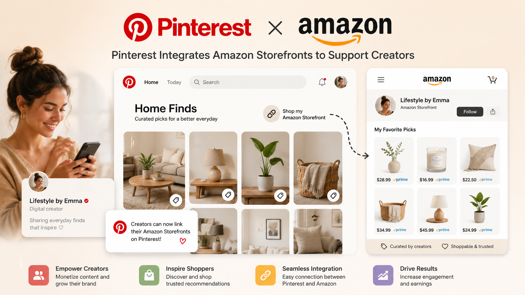 Pinterest Integrates Amazon Storefronts to Support Creators