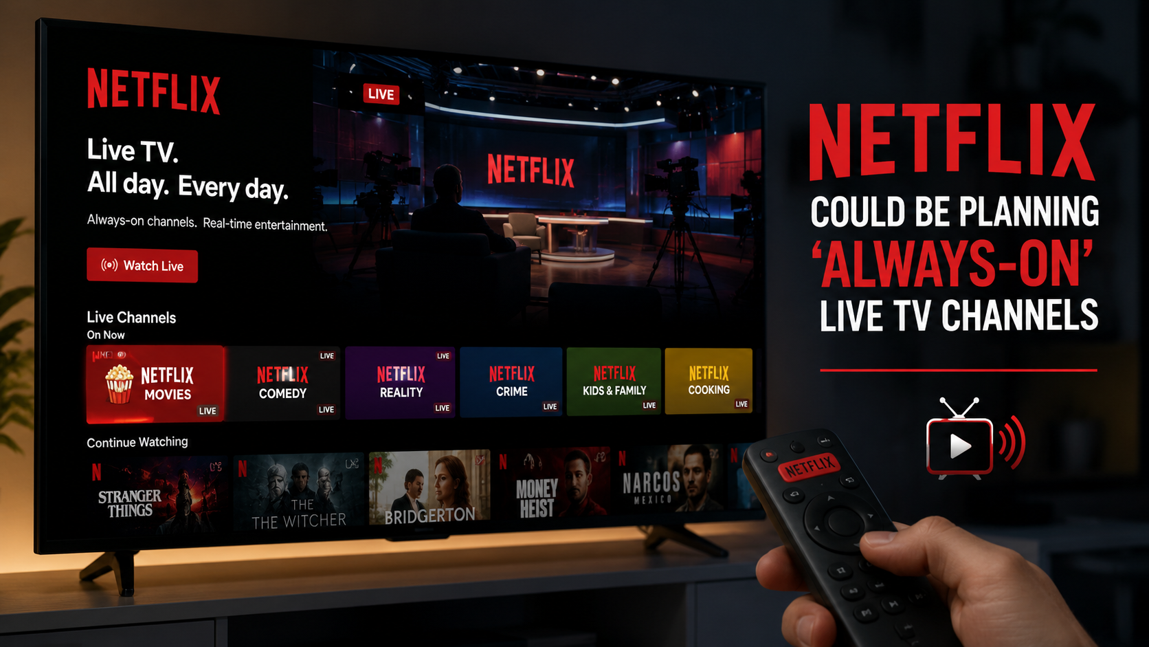 Netflix Reportedly Planning Always-On Live TV Channels