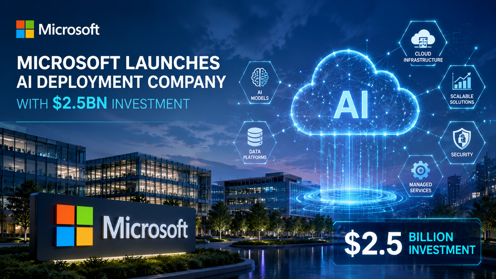 Microsoft Launches AI Deployment Company with $2.5bn Investment